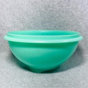 Vintage 70s Tupperware Plastic Colander Strainer Green Jadeite Made in USA 339-3